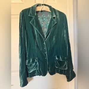 Elie Tahari Emerald Velvet Blazer